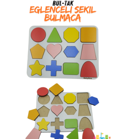 Bul-Tak Geometrik Şekil Oyun Seti - Çocukların Zeka Gelişimi için