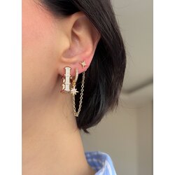 Pembe Taşlı Set Küpe