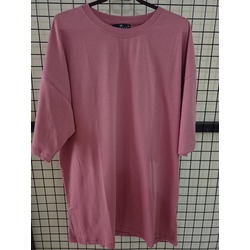 Oversize pembe basic tişört 