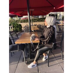 Özel taşlı fırfır tunik siyah 