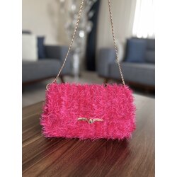 Pembe Fluffy Çanta
