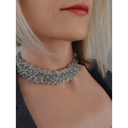 Top Zincir Modüler Örme Çelik Zincir Uzun Konsept Silver Renk Kolye - 1077