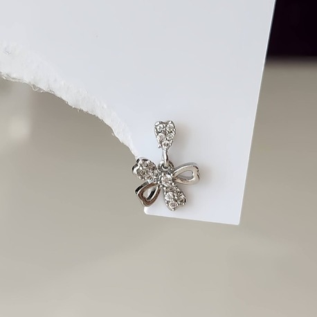 Sallantılı Fiyonk Kurdela Model Kıkırdak Piercing Tragus Helix Gümüş Renk Küpe - 1570