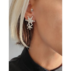 Kar Tanesi Model Kristal Taşlı Küpe - 1209