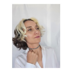 Gri Dısco Işıltılı Choker Tasma Kolye - 865