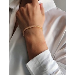Su Yolu Baget Model Gold Çelik Bileklik - 1195