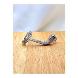 Kaplan Model Zirkon Taşlı Silver Earcuff Kıkırdak Kulak Küpesi Seti- 1053