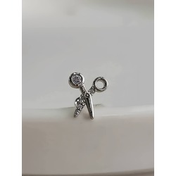 Makas Model Kıkırdak Piercing Tragus Helix Silver Gümüş Renk Küpe - 1299