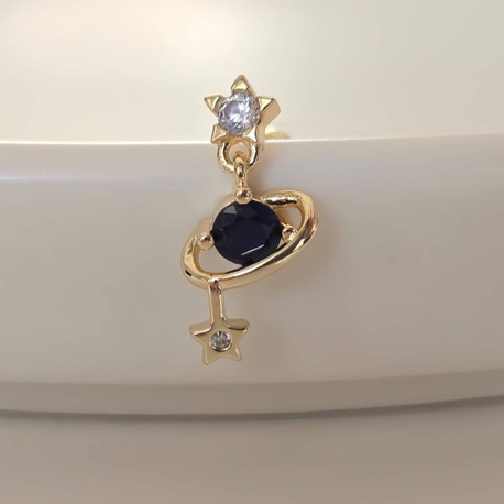 Galaksi Gezegen Satürn Yıldız Model Kıkırdak Piercing Tragus Helix Gold Renk Küpe - 1432