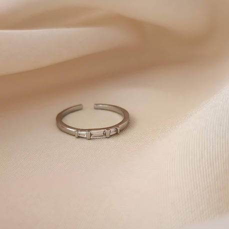 Zirkon Taşlı Eklem Kıkırdak Kemik Ayarlanabilir Model Gold ve Silver Renkli Yüzük - 1598