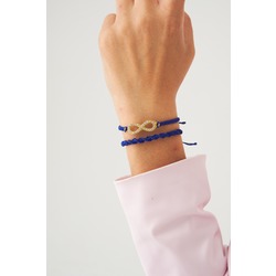 Lacivert Sonsuzluk Burgu Örgü İp Best Friends Bileklik Set İkili