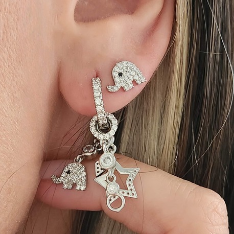 Fil Yıldız Charm Model Çelik Küpe- 1553