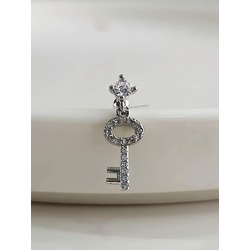 Kilit Anahtar Model Kıkırdak Piercing Tragus Helix Silver Gümüş Renk Küpe - 1297