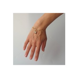 Gurmet Zincir Model Kilit Detaylı Gold Bileklik
