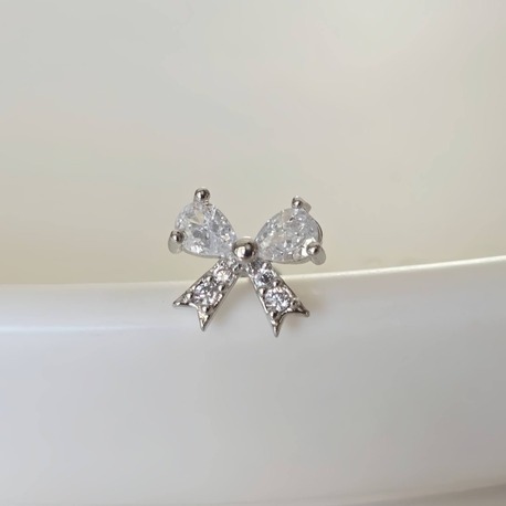 Fiyonk Kurdela Model Kıkırdak Piercing Tragus Helix Silver Gümüş Renk Küpe - 1435