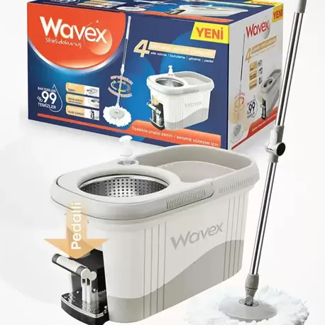 WAVEX Turbo Pedallı Temizlik Sistemi / 1 Adet Yedek Bez Hediye ( Toplam 2 Bez)