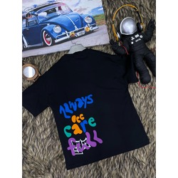 Unisex CareFull Ön Arka Baskılı Oversize T-Shirt