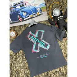 Unisex Future Ön Arka Baskılı Oversize T-Shirt