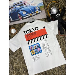 Unisex Tokyo Ön Arka Baskılı Oversize T-Shirt