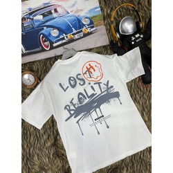Unisex Lost Reality Ön Arka Baskılı Oversize T-Shirt