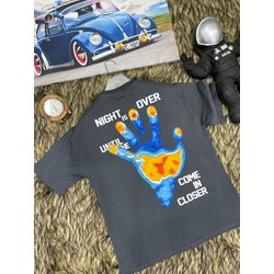 Unisex Night Is For Us Ön Arka Baskılı Oversize T-Shirt