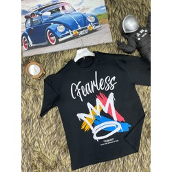 Unisex Fearless Baskılı Oversize T-Shirt