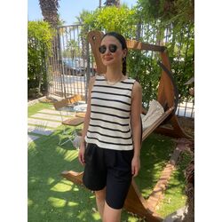 MD Çizgili Triko Atlet