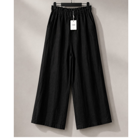 Noir Ease Linen Pants