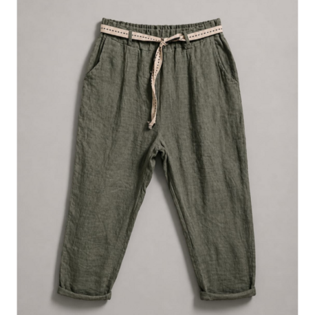 Olive Breeze Linen Pants