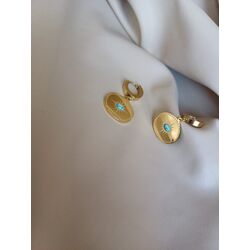 ÇELİK GOLD MAVİ BONCUK KÜPE