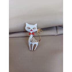 BEYAZ KEDİ BROŞ