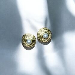 Çelik Gold İncili Girdap Küpe