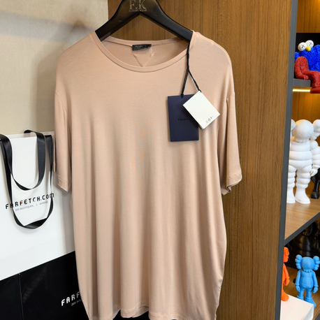  Prada Cashmere T-shirt ( İthal - Ütü İstemez - NFC Aktif ! ) - Bej