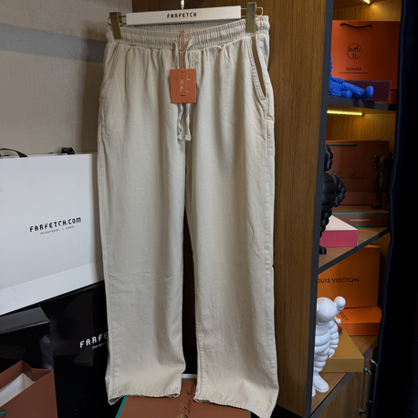 Loro Piana Ham Keten Jogger Pantolon Bej