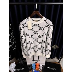 Gucci Wollpullover mit GG Jacquardmuster (white)