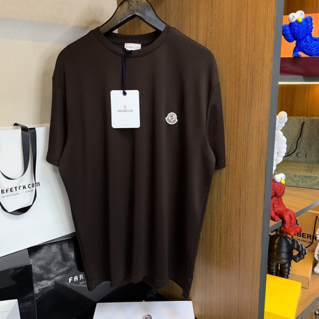 Moncler Logo T-shirt ( İthal-Ütü İstemez-NFC Aktif) - Koyu Kahve