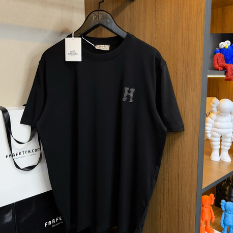 Hermes H’Cheval Logo Embroidery Cotton T-shirt (NFC Aktif)