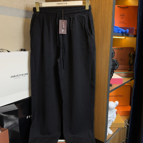 Loro Piana Ham Keten Jogger Pantolon Siyah