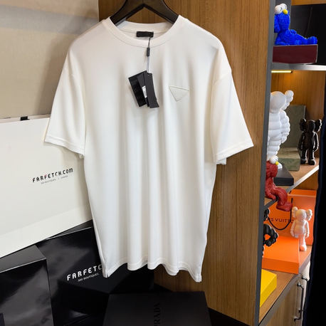Prada Logo T-shirt ( İthal-Ütü İstemez-NFC Aktif) - Beyaz