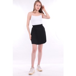Piliseli Siyah Mini Etek