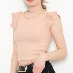 Kolye Detaylı Crop Bluz