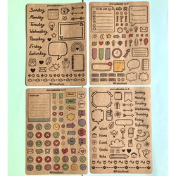 4’lü stiker planlama vintage 