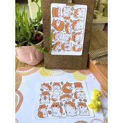 2’li tatlı hamster sticker