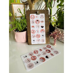 yarı şeffaf boho sticker