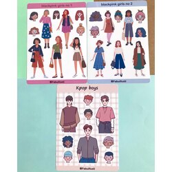blackpink, bts temalı stiker seti 