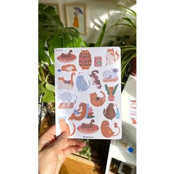 tatlı kediler mat stiker no:5