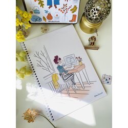 Girls at work notebook spiralli defteri