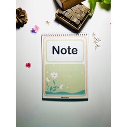 beyaz gül spiralli defter
