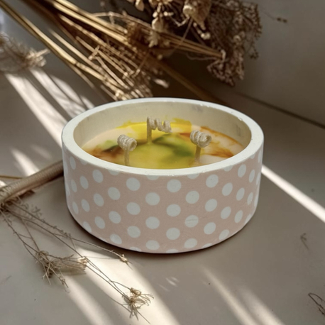 Soya Mum Kokulu | Dekoratif Puantiyeli Kap | Vernikli,