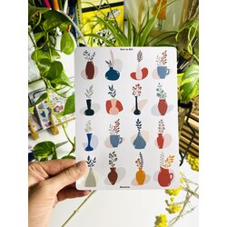 Vazolu parlak çiçekler sticker no:23